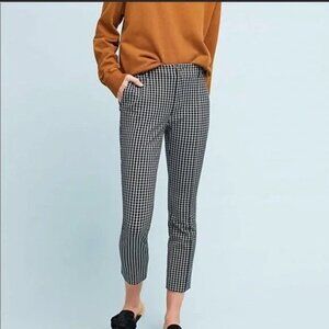Anthropology Essential Slim Pants Black and White Checkered Womens US Size 6